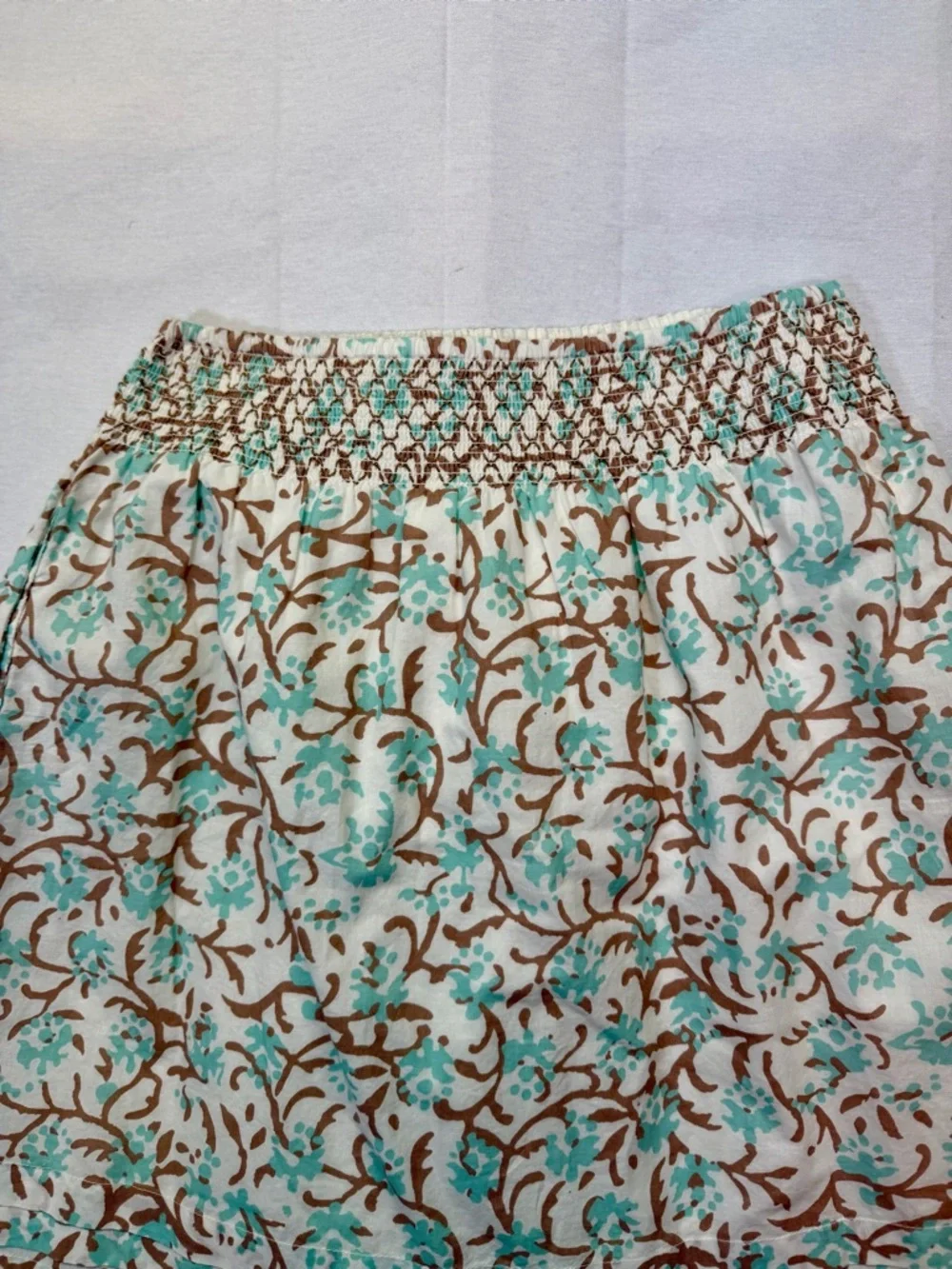 NWT Lilla P Smocked Waist Skirt in Aquamarine size‎ small cottagecore
